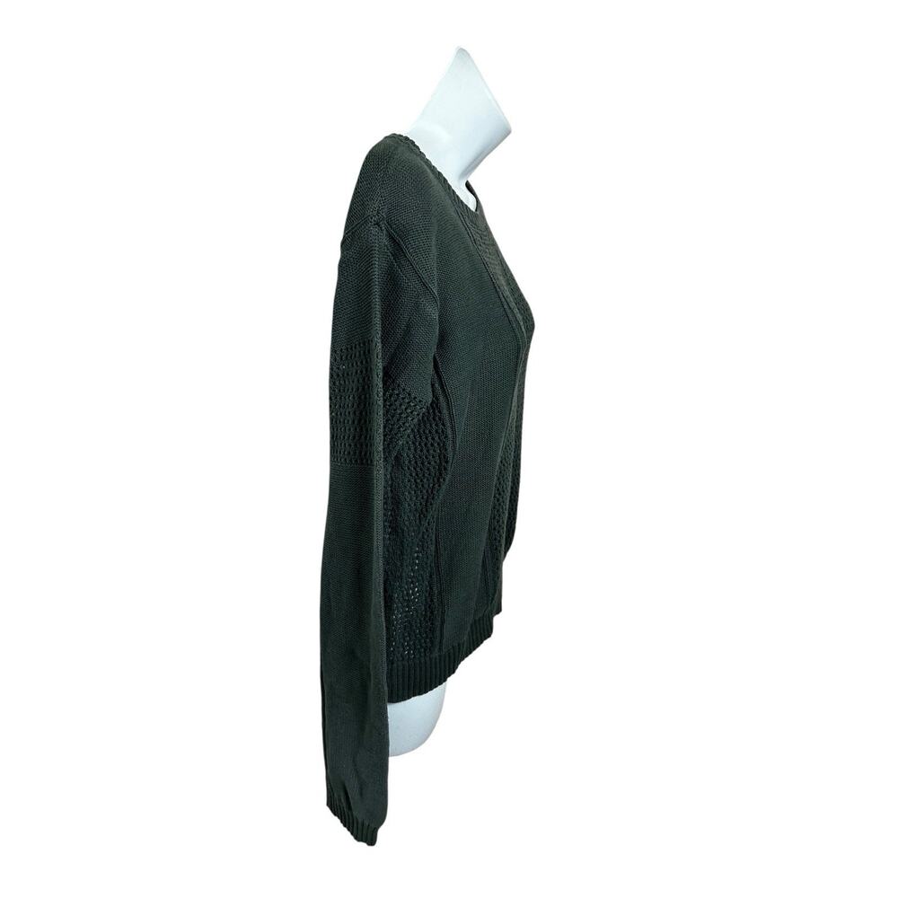 Rubbish Green Semi Open Knit Sweater Sz M Pullover Long-Sleeve Coastal Top - Picture 6 of 8